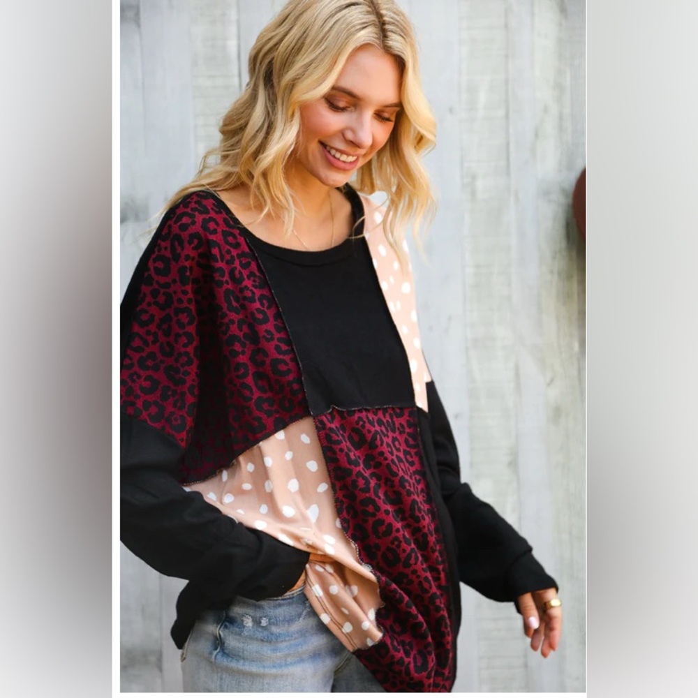 Haptics PLUS PATCH DESIGN KNIT TOP - Picture 4 of 5